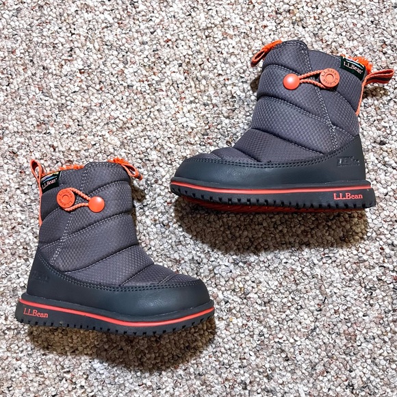L.L. Bean Other - LL Bean Kids' Gray and Orange Waterproof Snow Boots